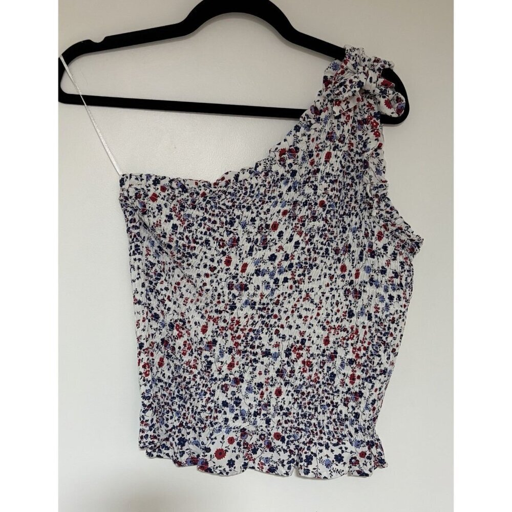 Japna One Shoulder Ditzy Floral Smocked Women’s Top Size Medium NWT